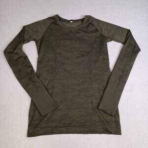 Lululemon Swiftly Tech Long Sleeve 2.0 Variegated Mesh Camo Green Size 8 Shirt